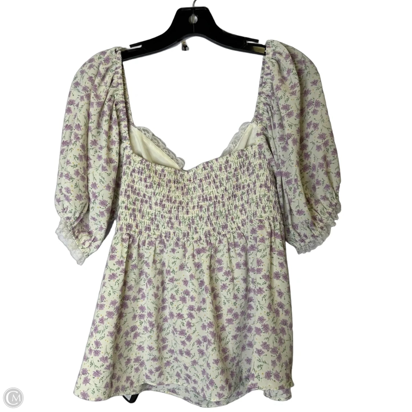 Blouse Short Sleeve By Clothes Mentor In Purple, Size: L