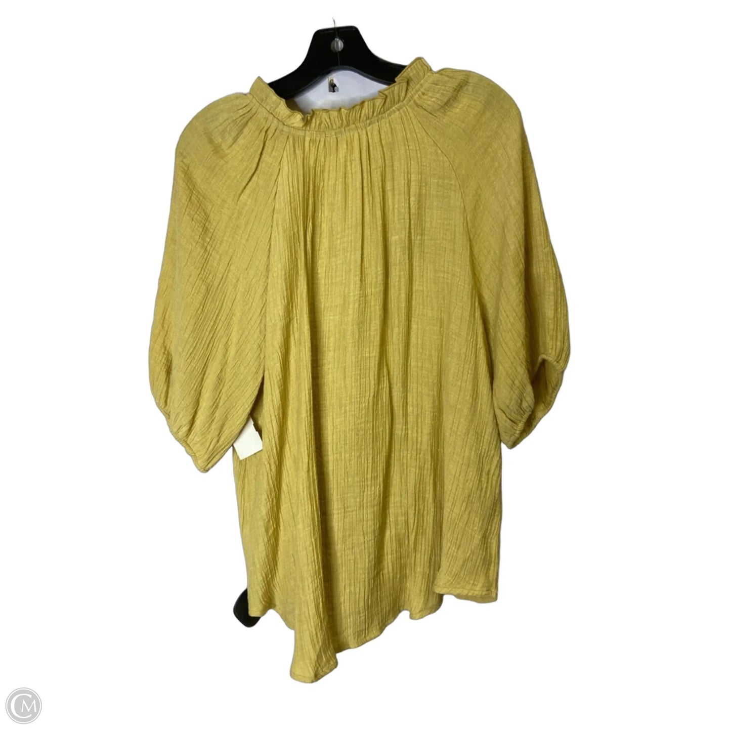 Top Short Sleeve By Blu Pepper In Yellow, Size: L
