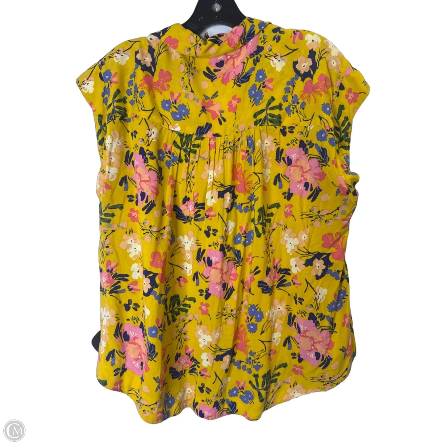Top Short Sleeve By Maeve In Yellow, Size: L