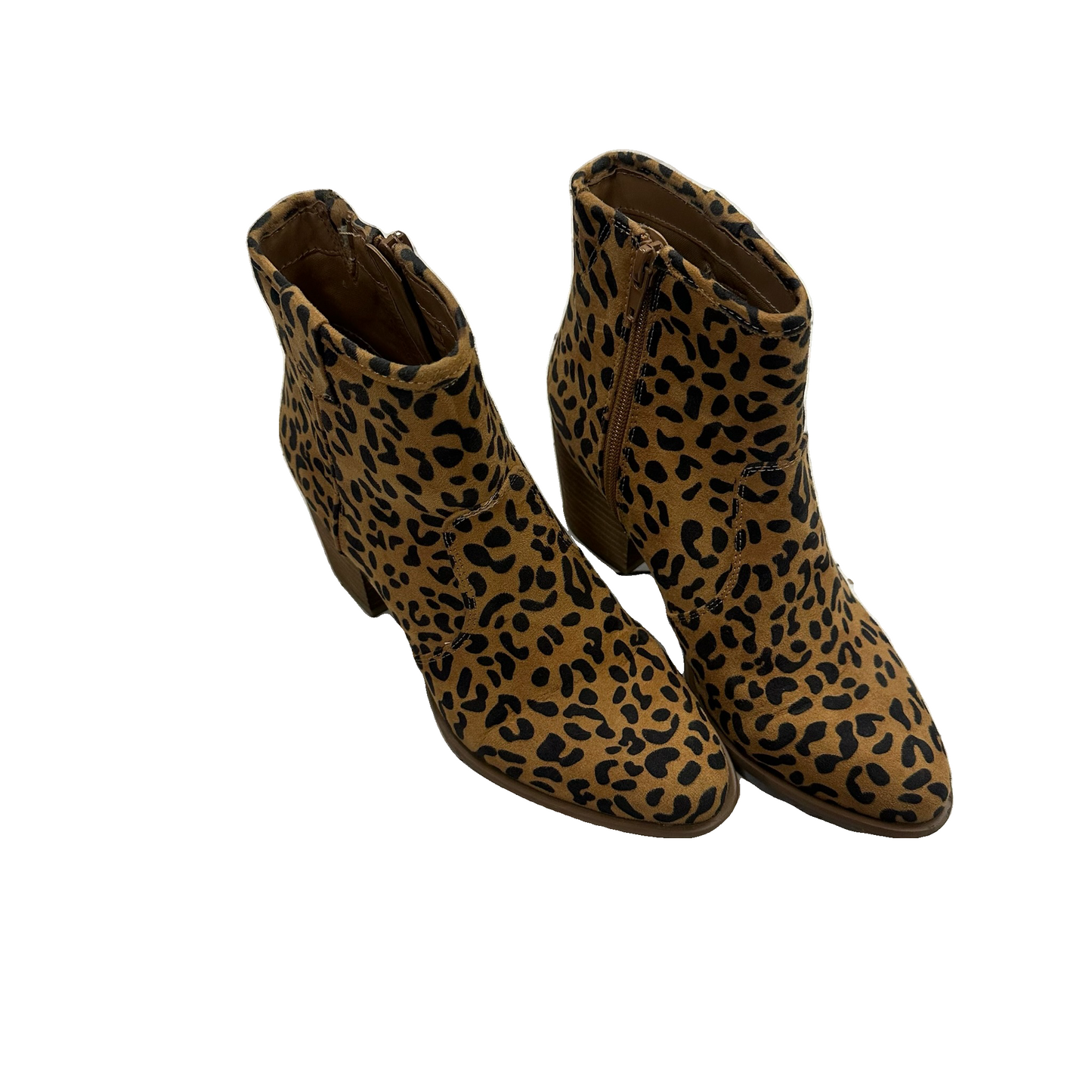 Boots Ankle Heels By Carlos By Carlos Santana In Animal Print, Size: 6