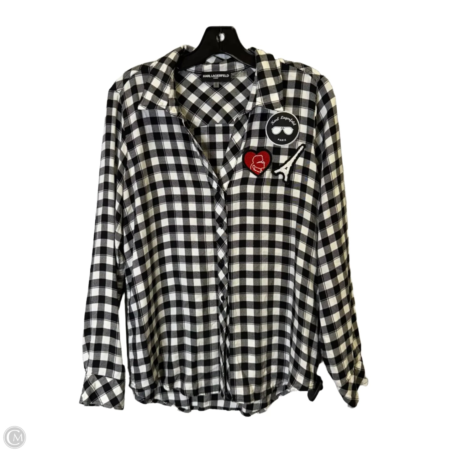 Top Long Sleeve By Cmb In Black, Size: S
