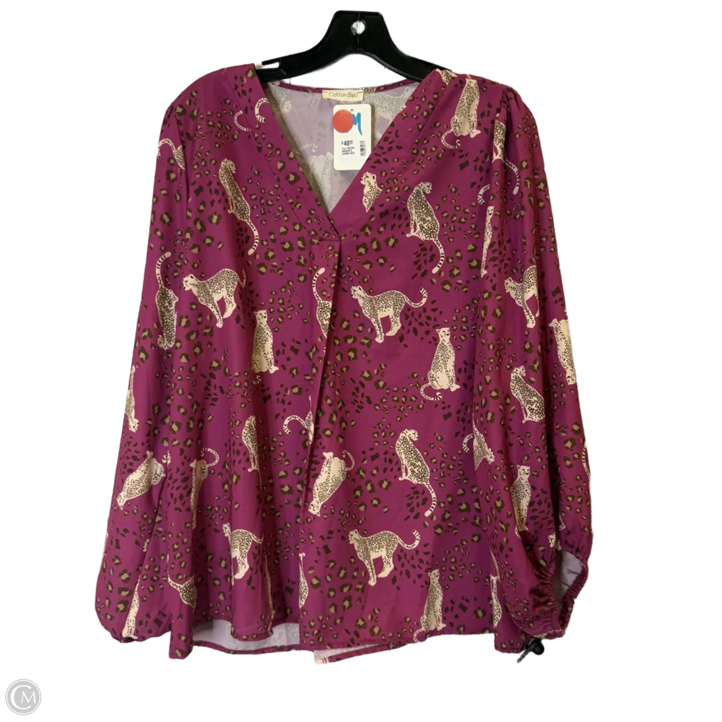 Top Long Sleeve By Cotton Bleu In Purple, Size: M