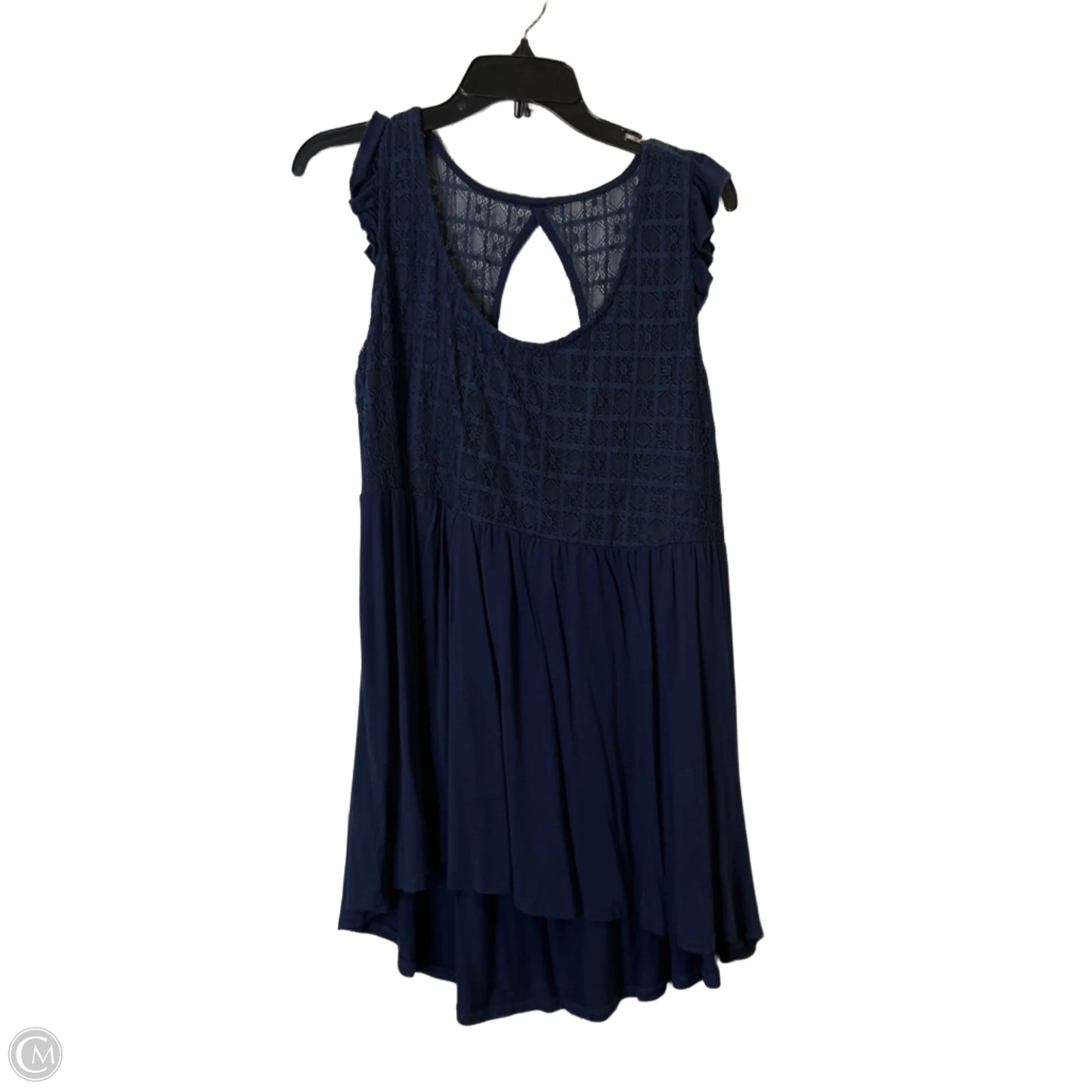 Top Sleeveless By Torrid In Navy, Size: 1x