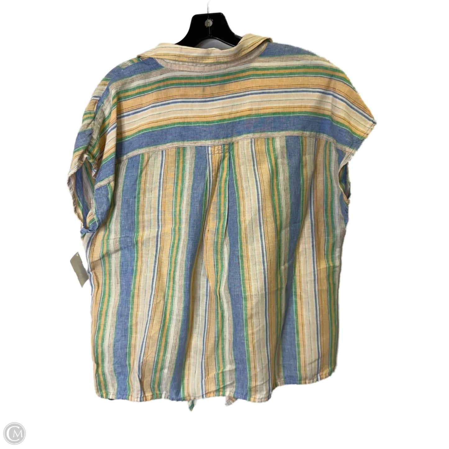 Top Short Sleeve By Talbots In Striped Pattern, Size: L