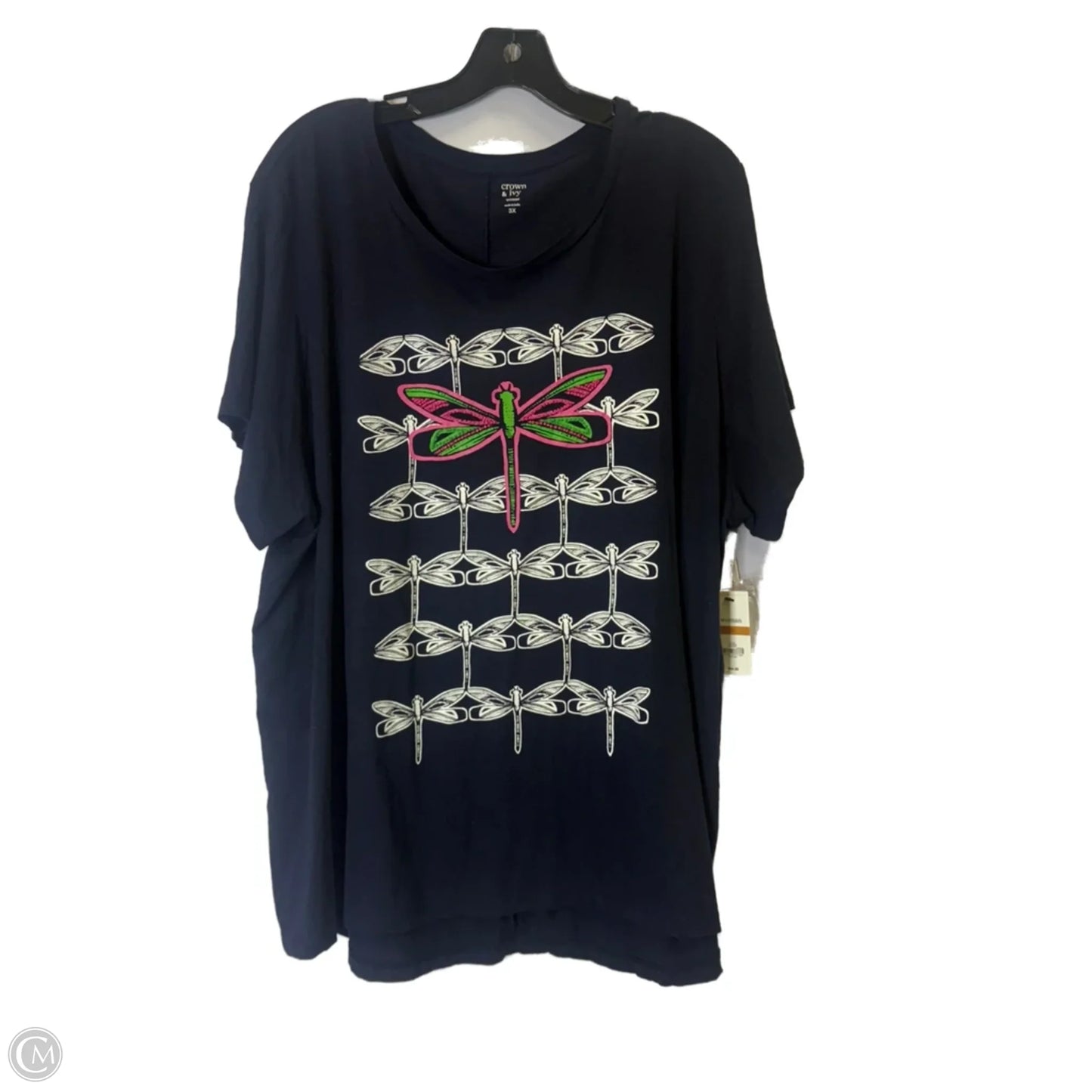 Top Short Sleeve By Crown And Ivy In Navy, Size: 3x
