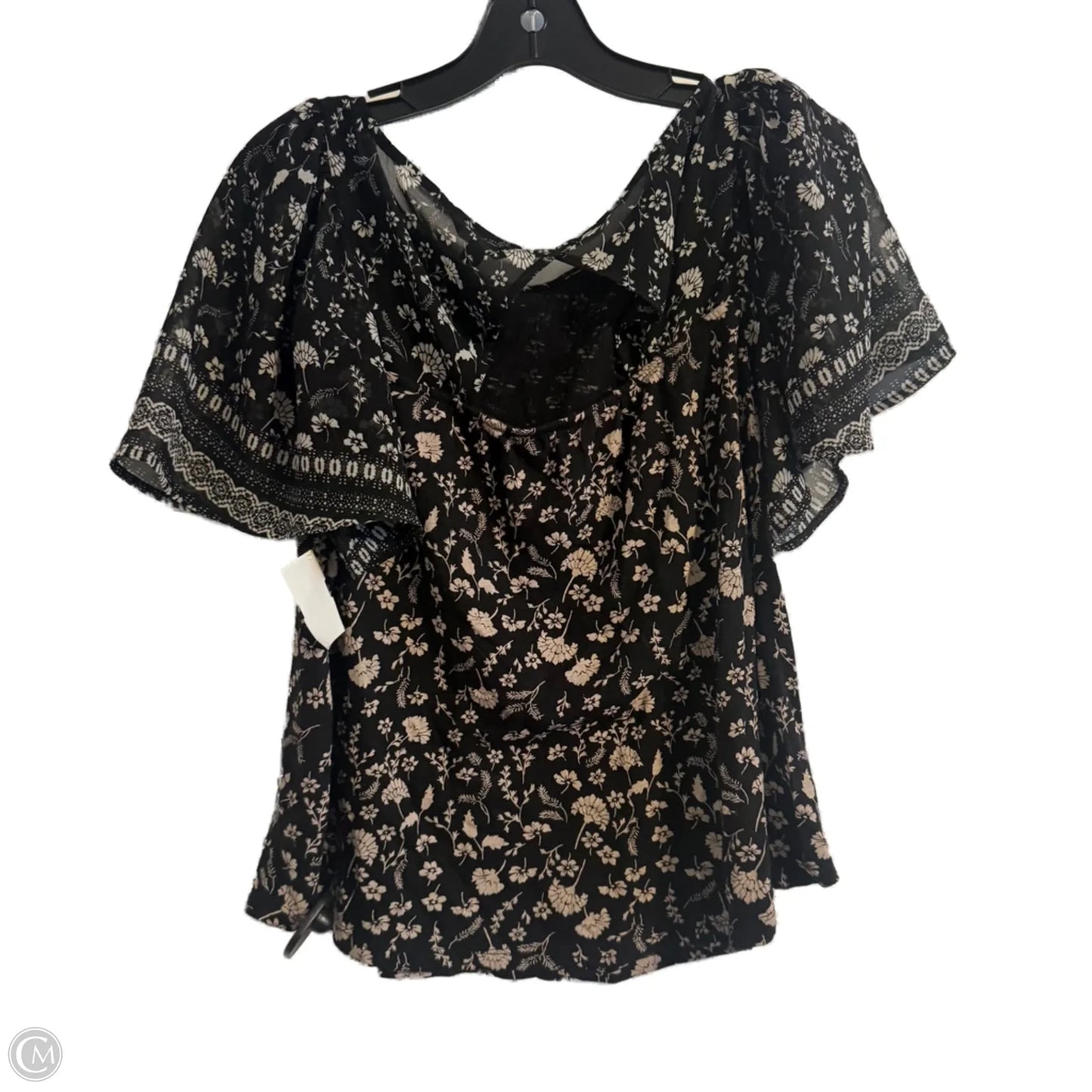 Top Short Sleeve By Lucky Brand In Black, Size: M