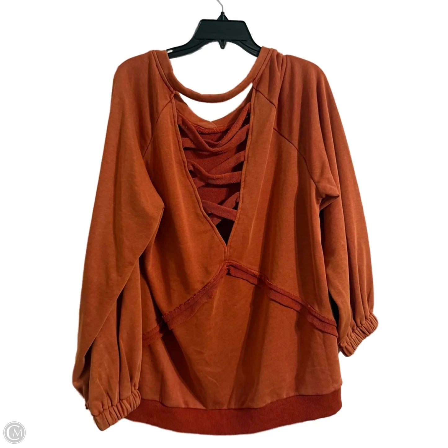 Sweatshirt Crewneck By Pol In Orange, Size: M