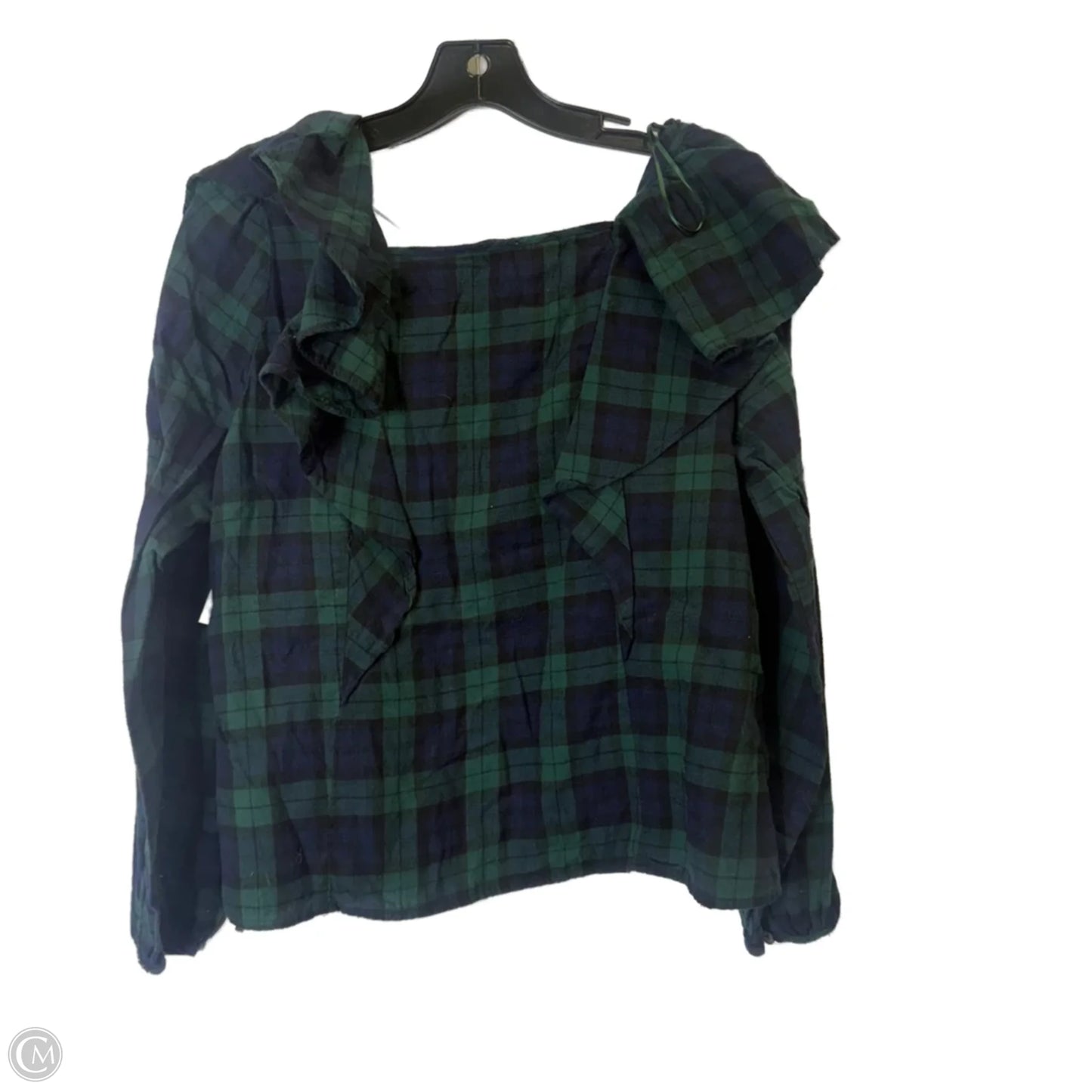 Top Long Sleeve By J. Crew In Blue & Green, Size: M