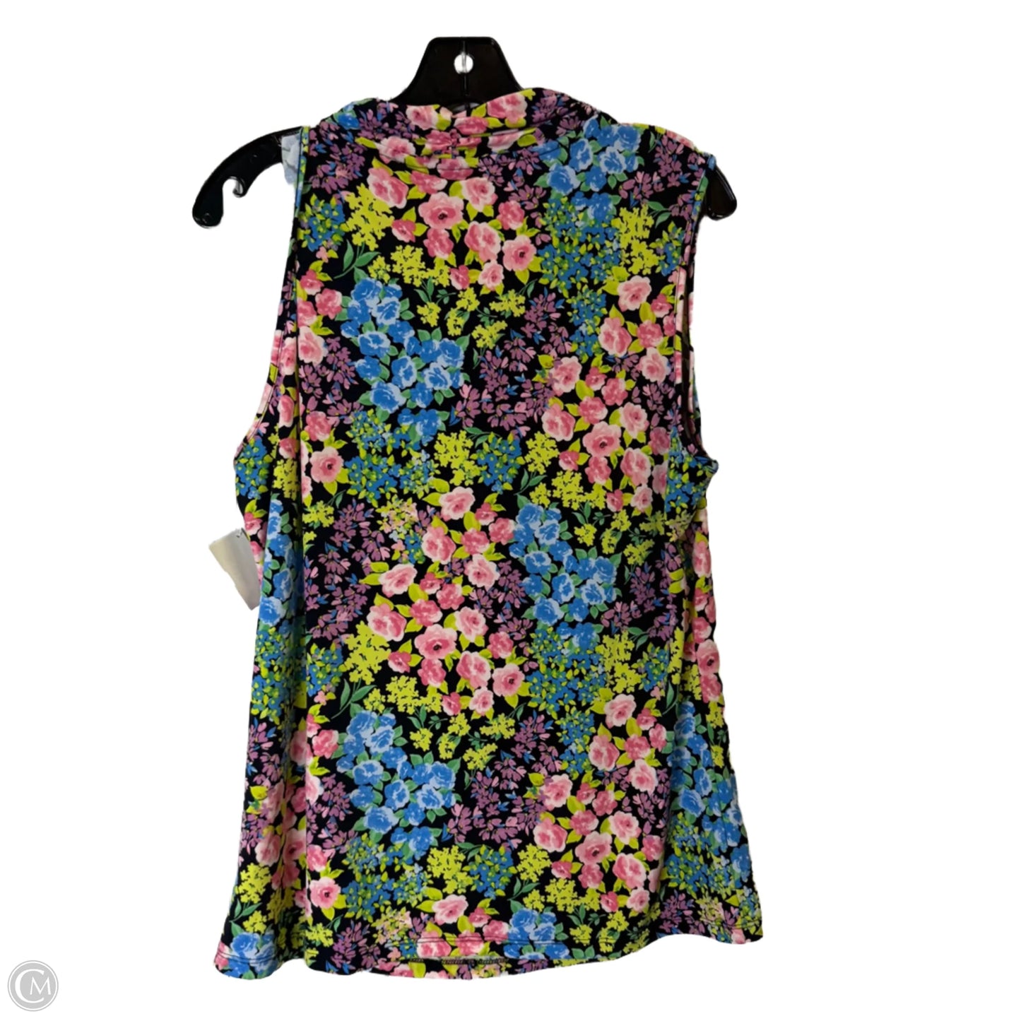 Top Sleeveless By T Tahari In Floral Print, Size: Xl