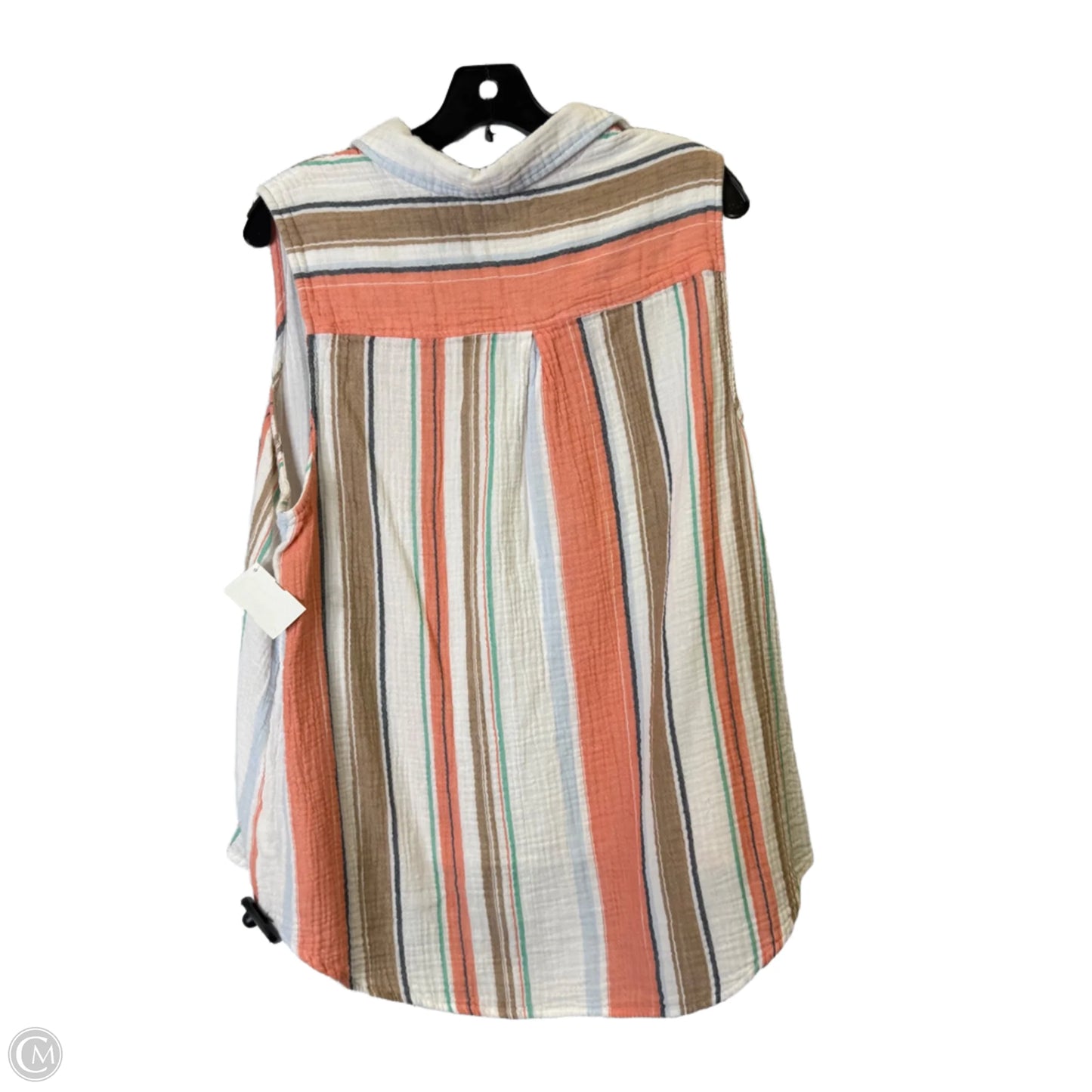 Top Sleeveless By Time And Tru In Striped Pattern, Size: Xl