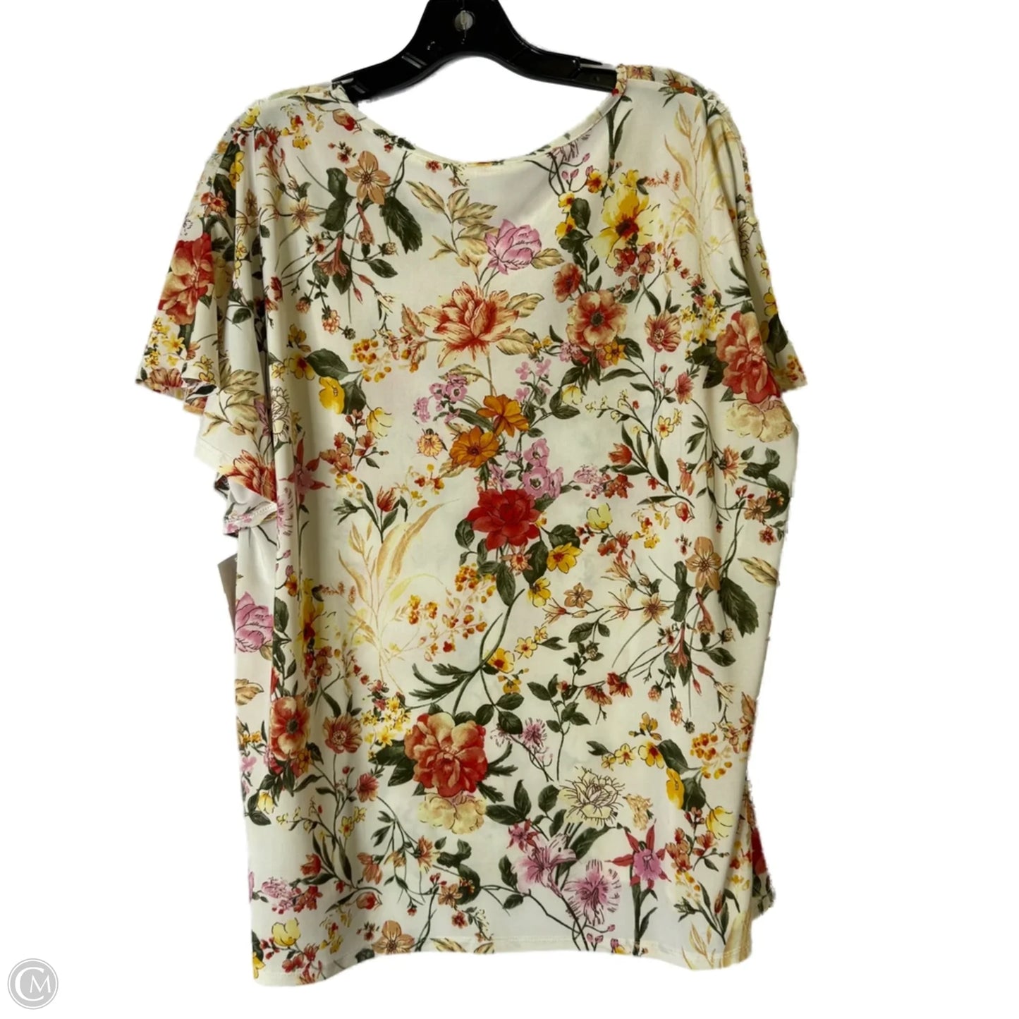 Top Short Sleeve By Clothes Mentor In Floral Print, Size: 3x
