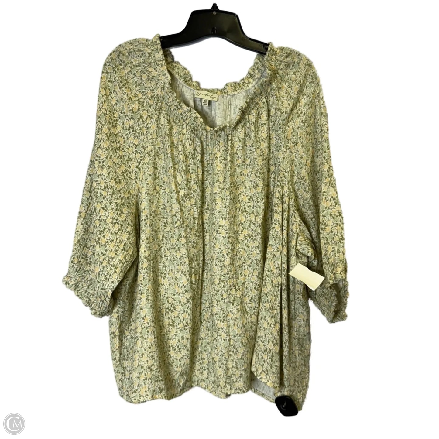 Top Short Sleeve By Wonderly In Green, Size: 4x