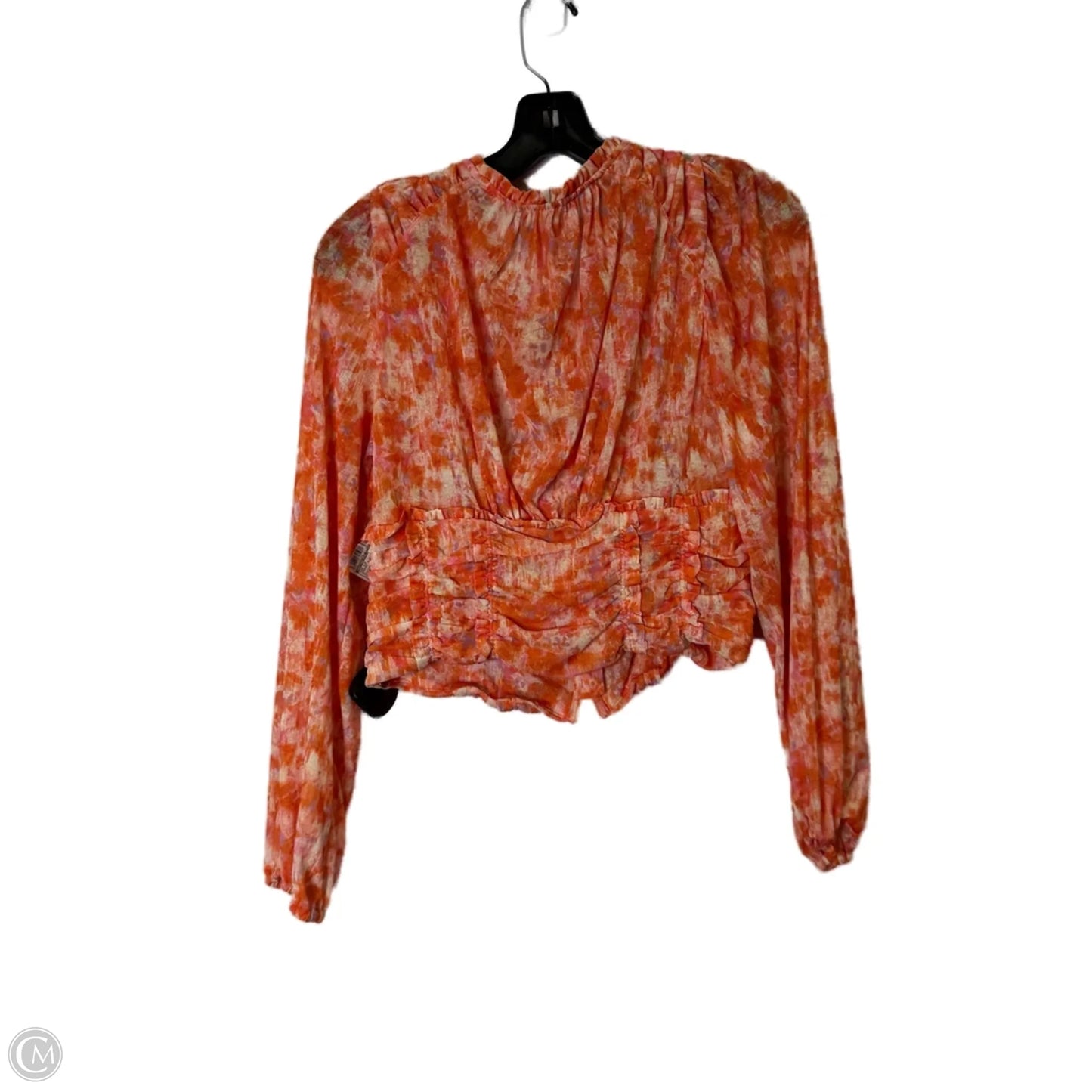 Top Long Sleeve By Anthropologie In Orange & Pink, Size: M