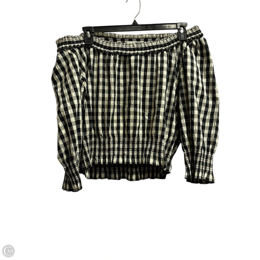 Top Long Sleeve By Clothes Mentor In Black & White, Size: L