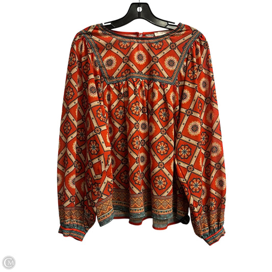 Top Long Sleeve By Flying Tomato In Red, Size: L
