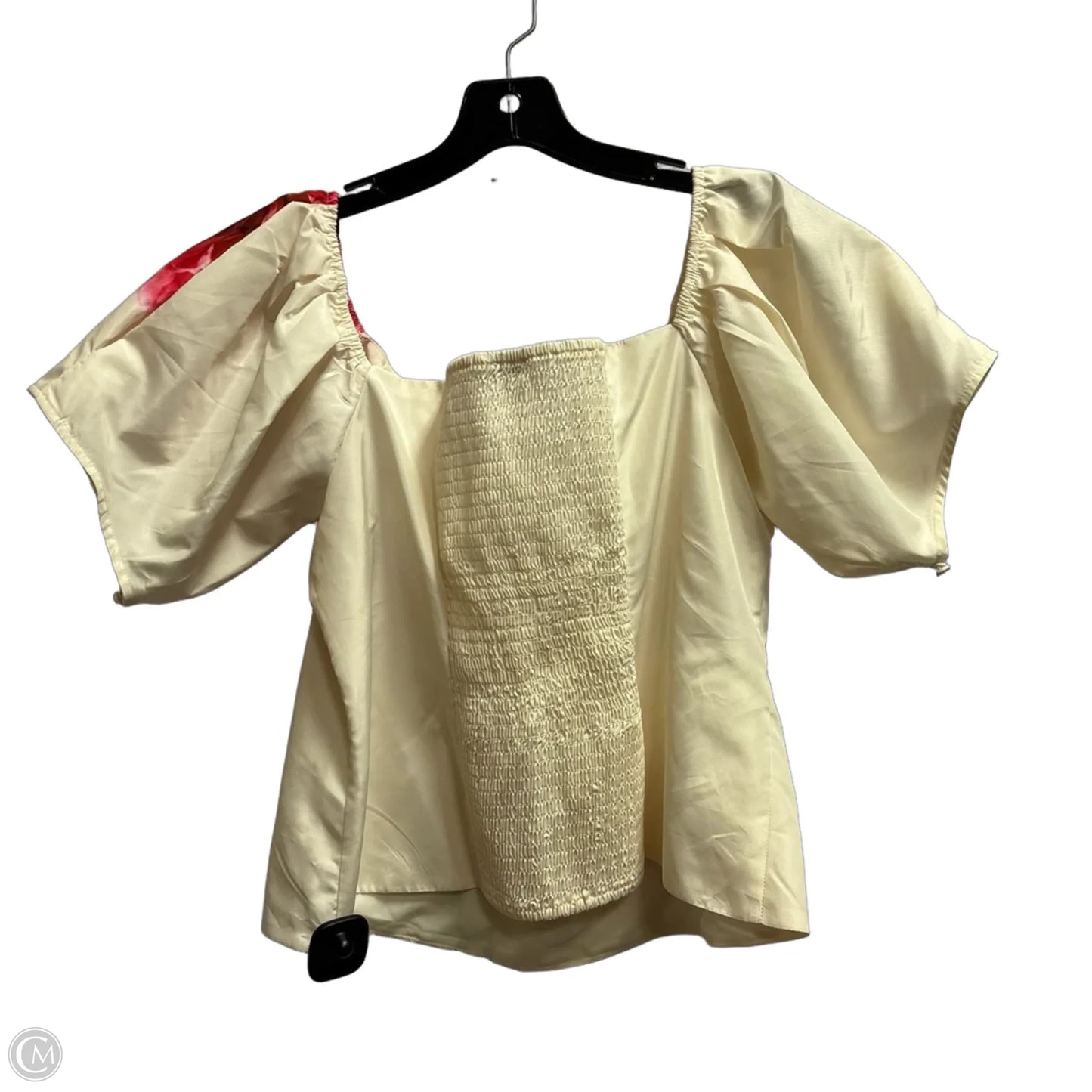Blouse Short Sleeve By Express In Cream, Size: Xl