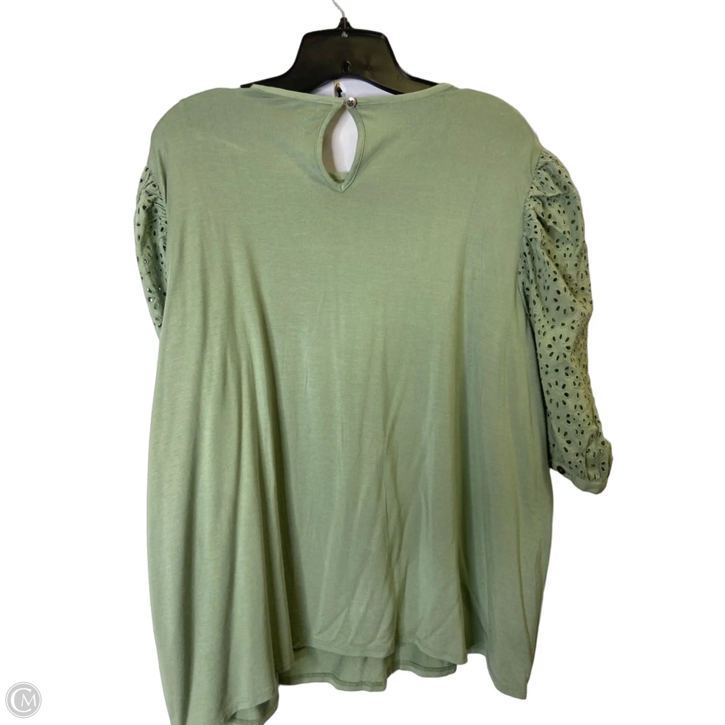 Blouse Short Sleeve By Good Hart In Green, Size: Xxl