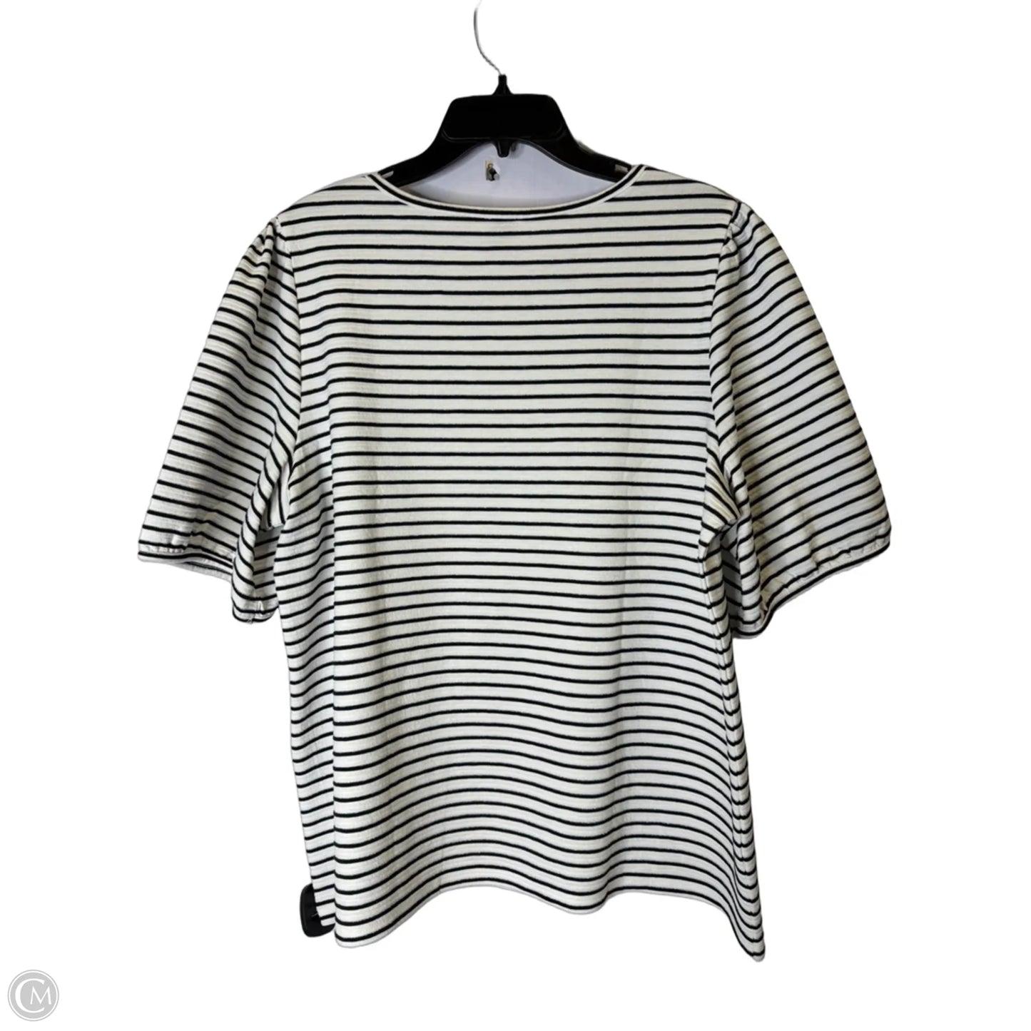 Top Short Sleeve By Anne Klein In Striped Pattern, Size: Xl