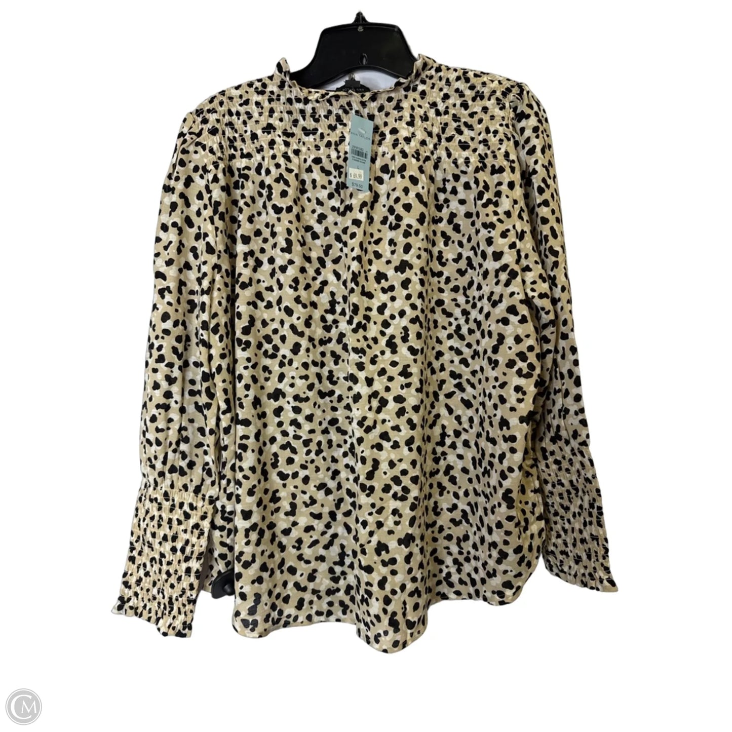 Blouse Long Sleeve By Ann Taylor In Animal Print, Size: Lp