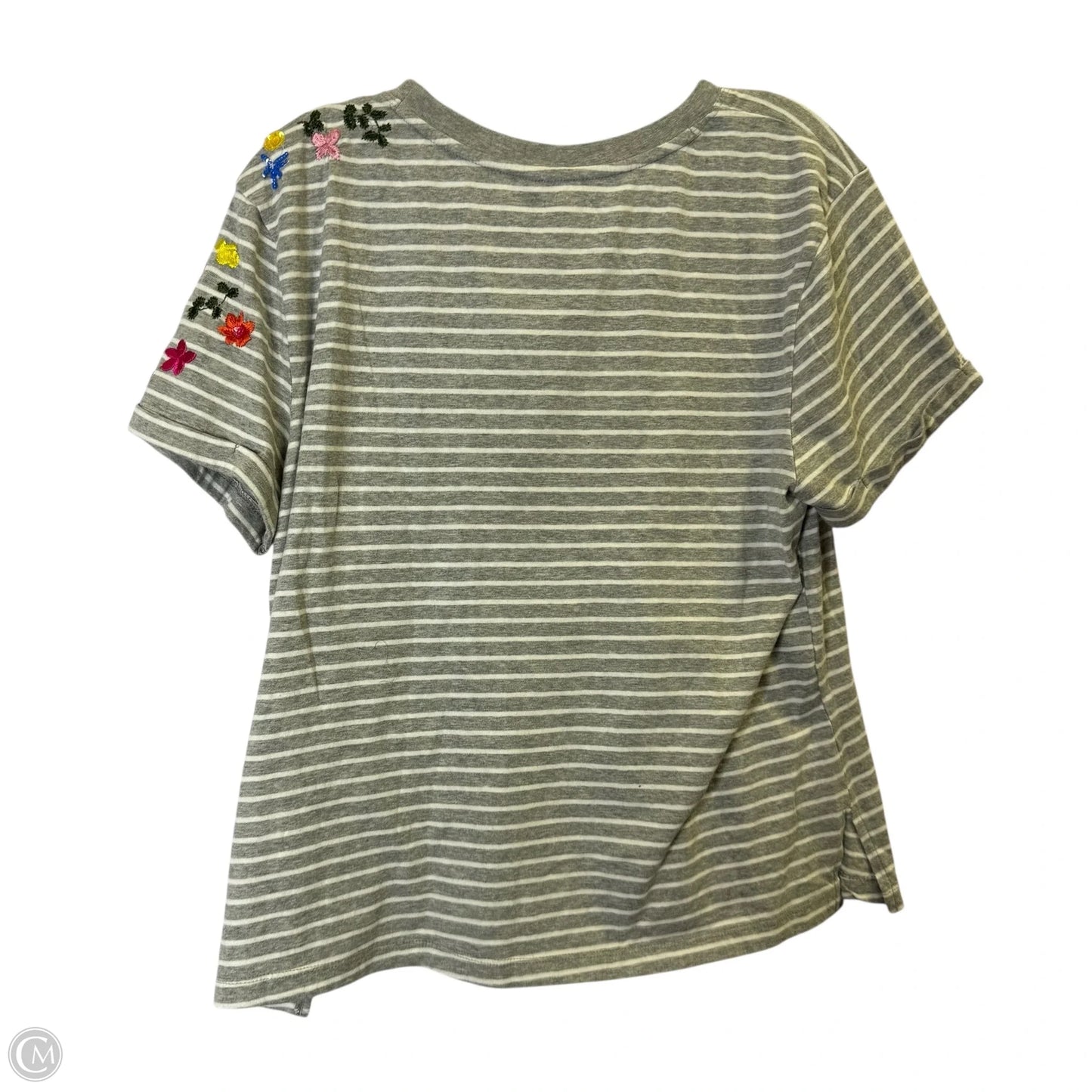 Top Short Sleeve By Anthropologie In Grey, Size: Lp