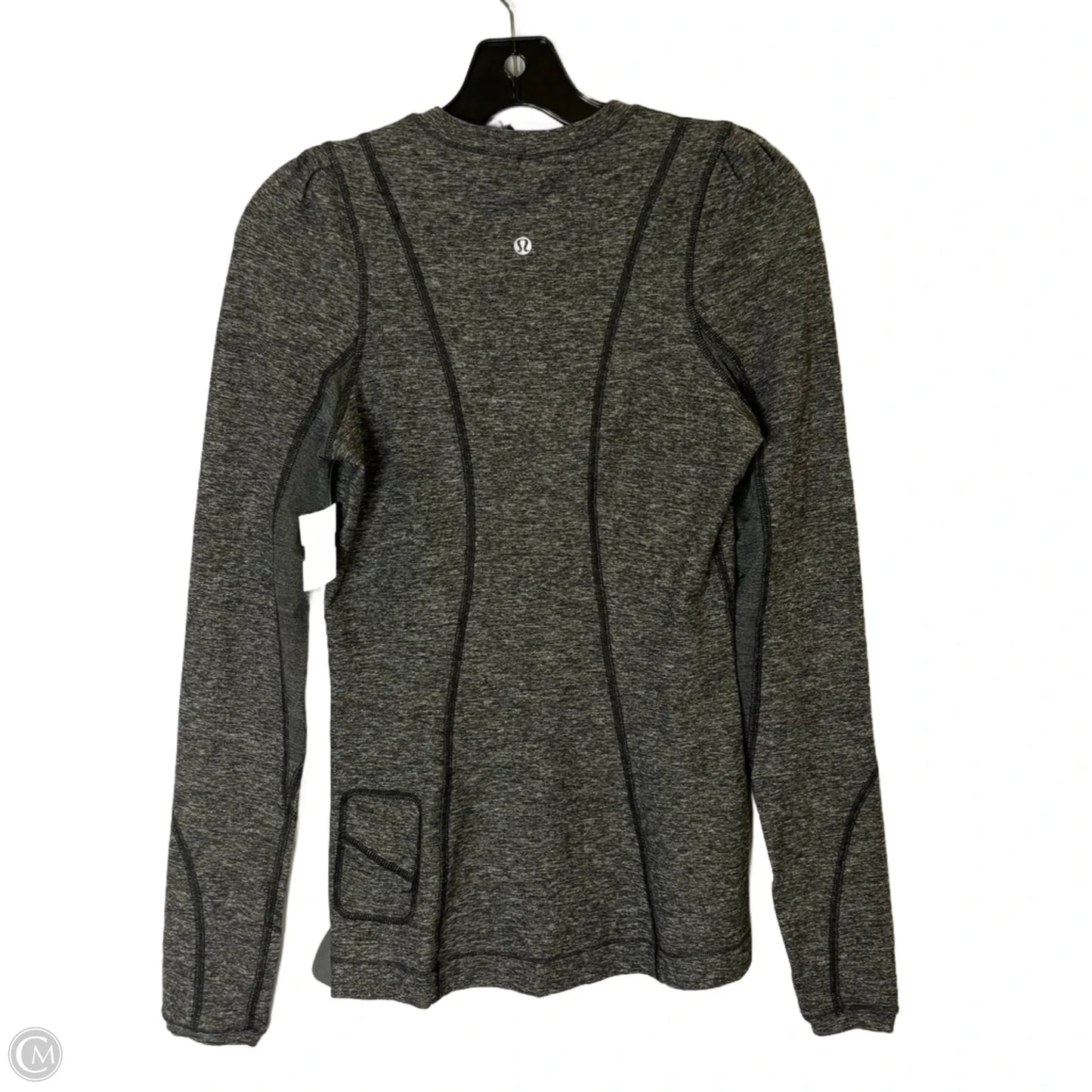Athletic Top Long Sleeve Collar By Lululemon In Grey, Size: 4