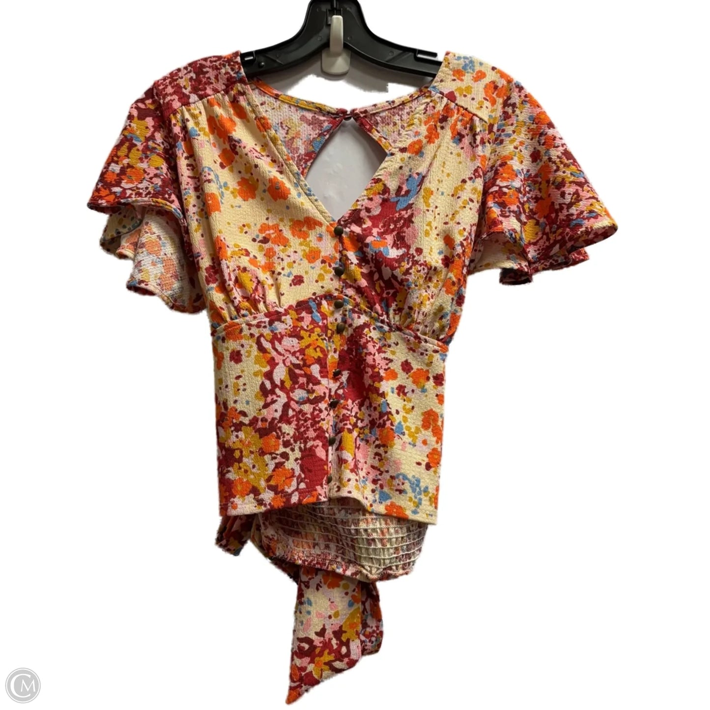 Top Short Sleeve By Anthropologie In Pink, Size: L