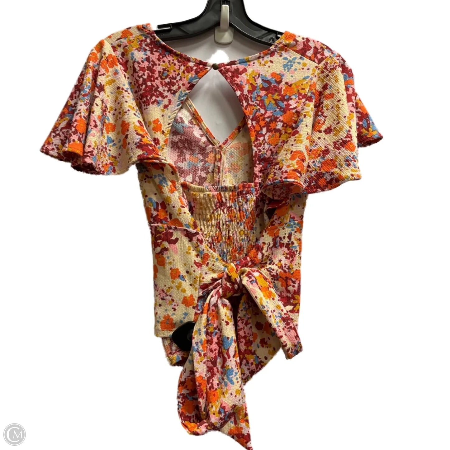 Top Short Sleeve By Anthropologie In Pink, Size: L