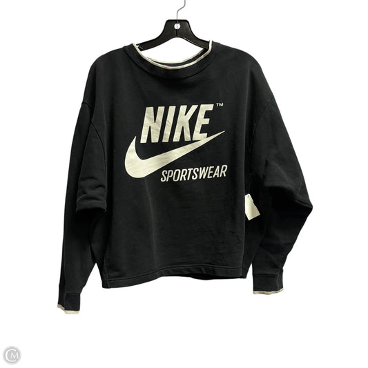 Athletic Sweatshirt Crewneck By Nike Apparel In Black, Size: L