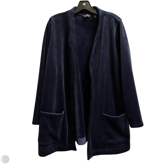 Cardigan By Susan Graver In Blue, Size: 1x