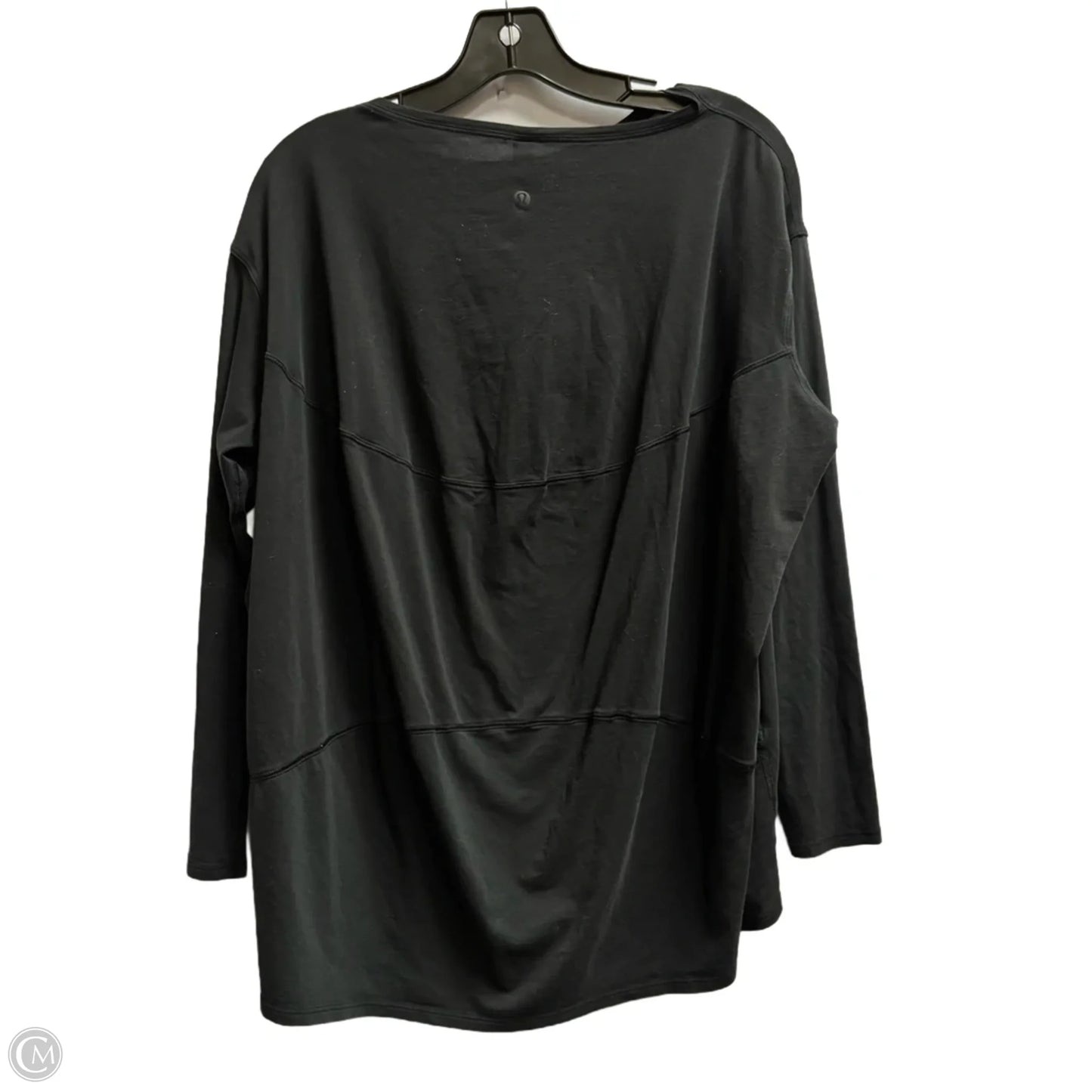 Athletic Top Long Sleeve Collar By Lululemon In Black, Size: M