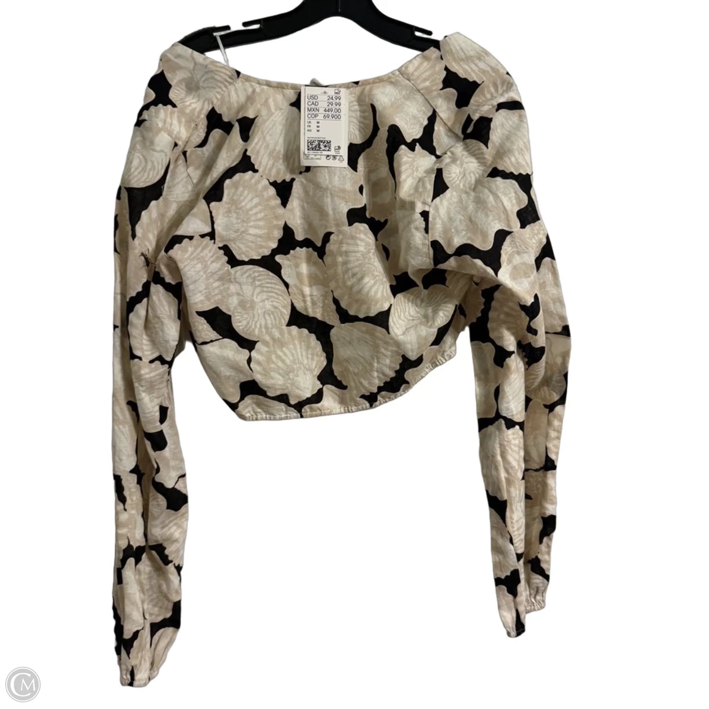 Top Long Sleeve By H&m In Tan, Size: M