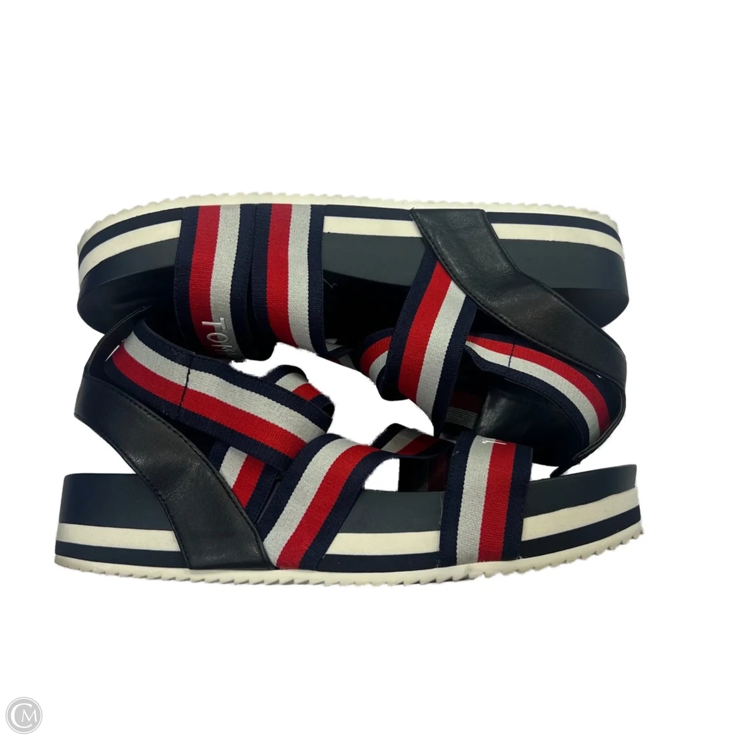 Sandals Flats By Tommy Hilfiger In Blue & Red & White, Size: 9