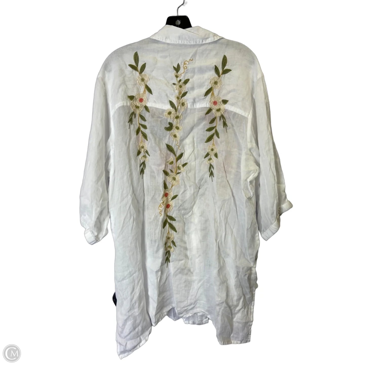Top Short Sleeve By Johnny Was In White, Size: Xl