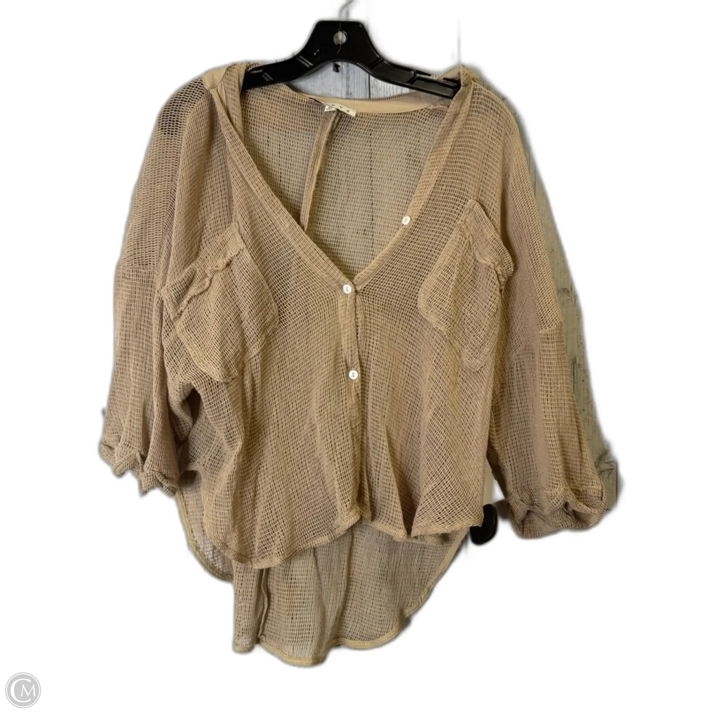 Top Short Sleeve By Hyfve In Brown, Size: M
