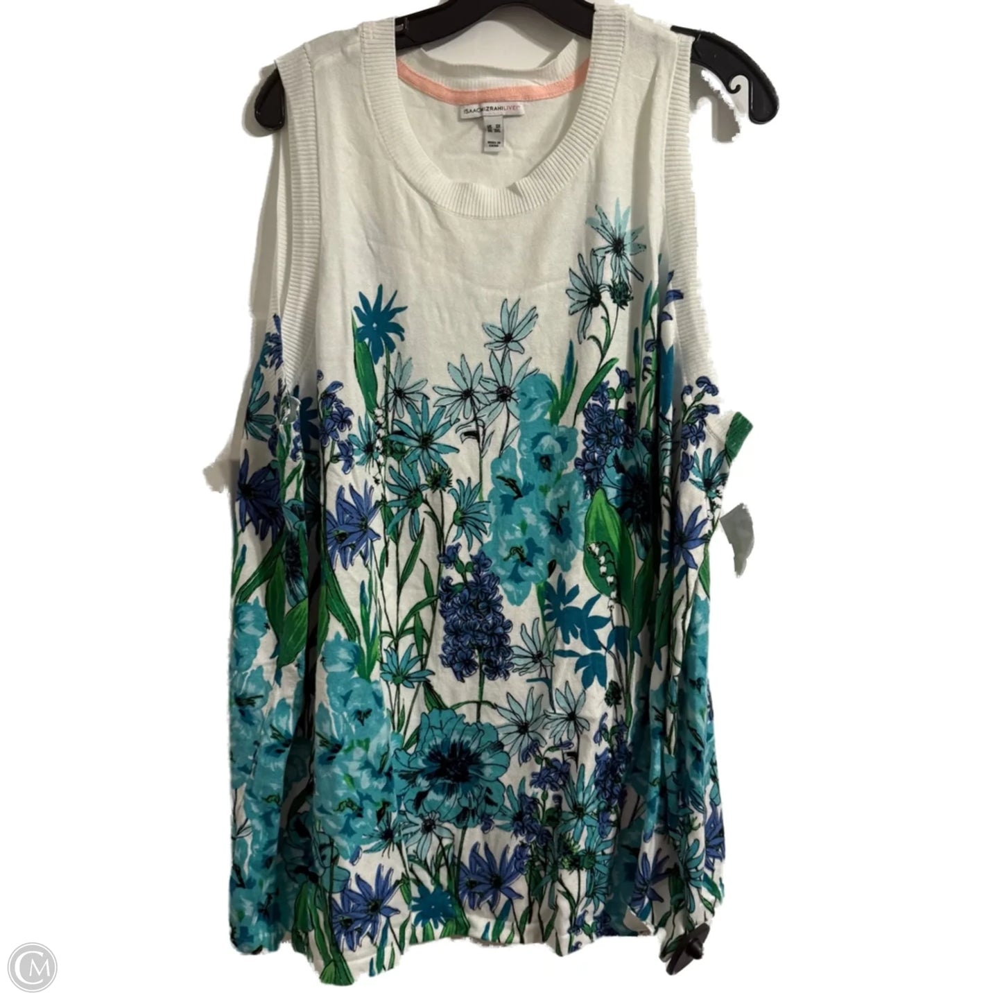 Top Sleeveless By Isaac Mizrahi Live Qvc In Floral Print, Size: 3x