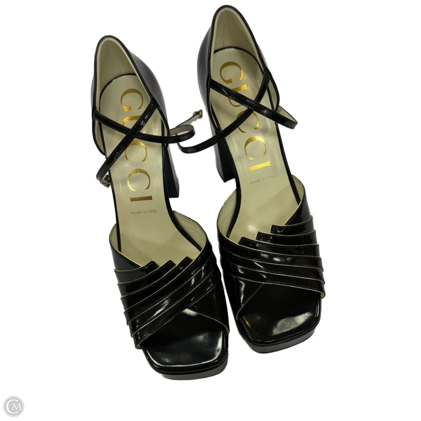 Shoes Luxury Designer By Gucci In Black, Size: 11.5