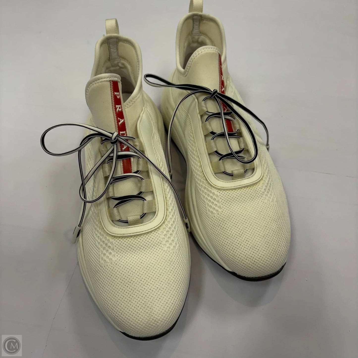 Shoes Luxury Designer By Prada In White, Size: 8.5