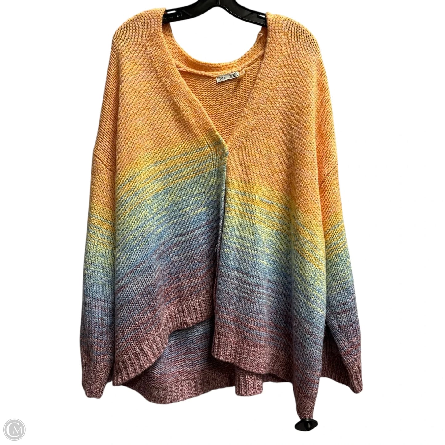 Sweater Cardigan By Dex In Multi-colored, Size: 2x