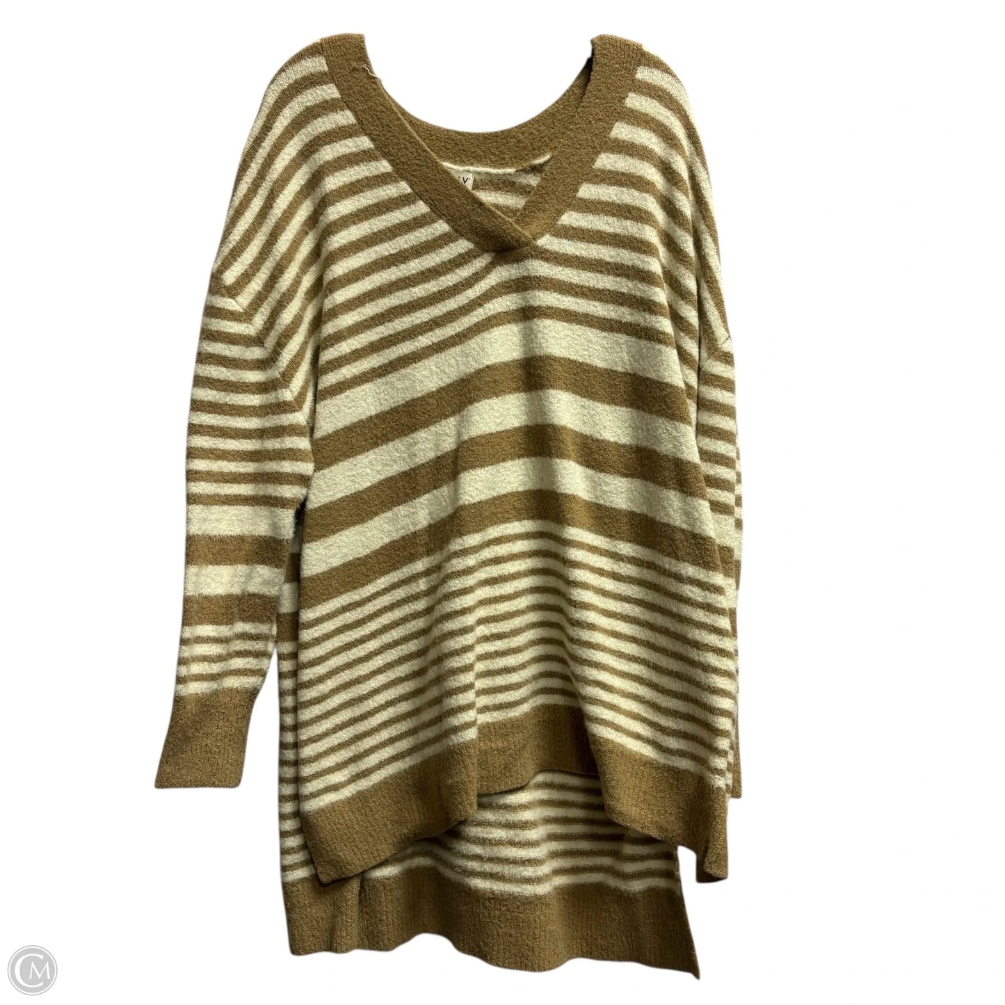 Sweater By Ava & Viv In Brown & Cream, Size: 2x