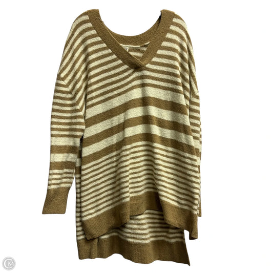 Sweater By Ava & Viv In Brown & Cream, Size: 2x