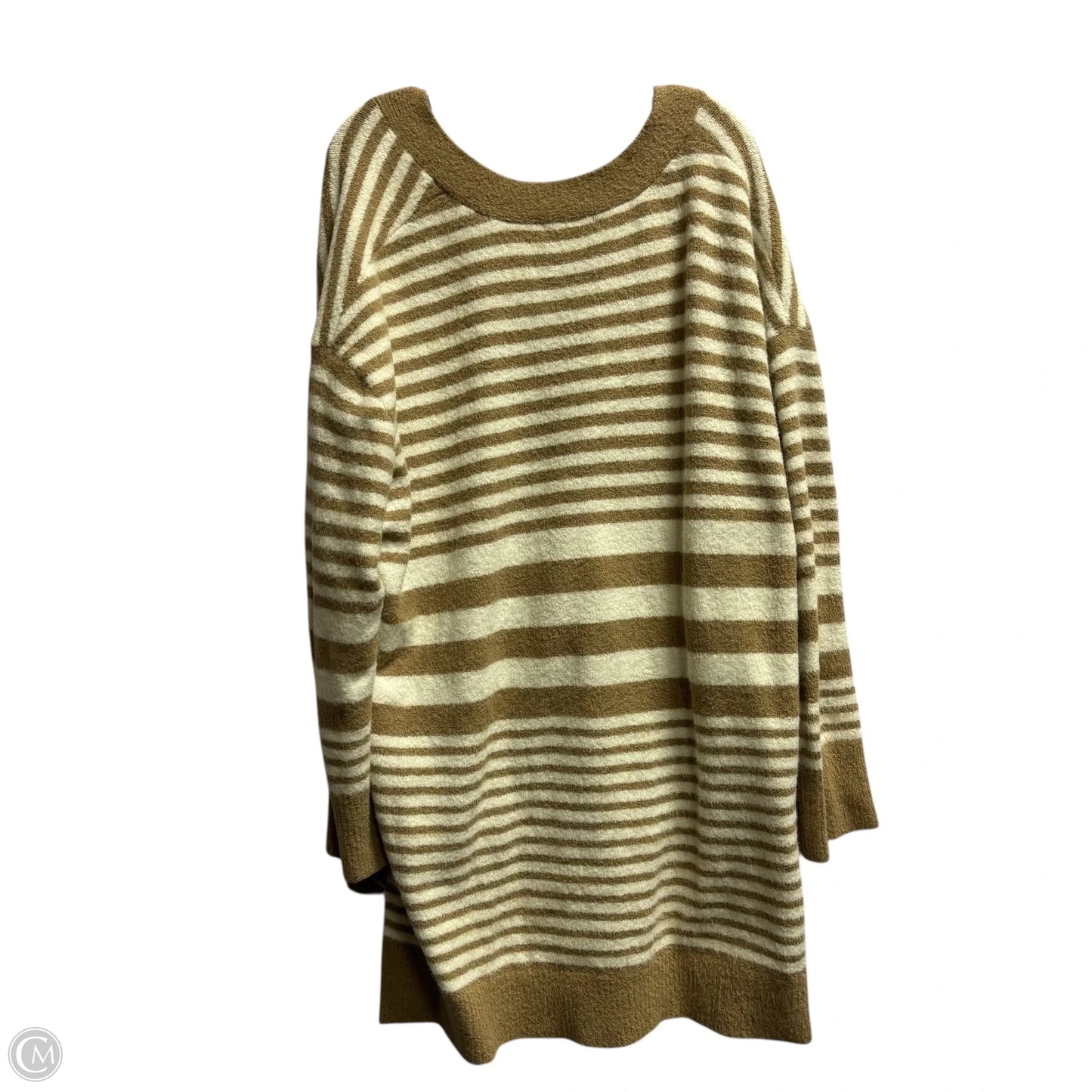 Sweater By Ava & Viv In Brown & Cream, Size: 2x