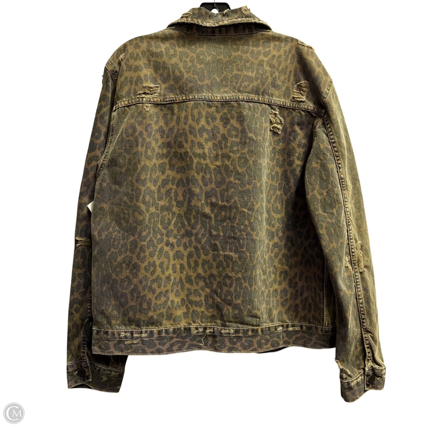 Jacket Denim By Zara In Animal Print, Size: L