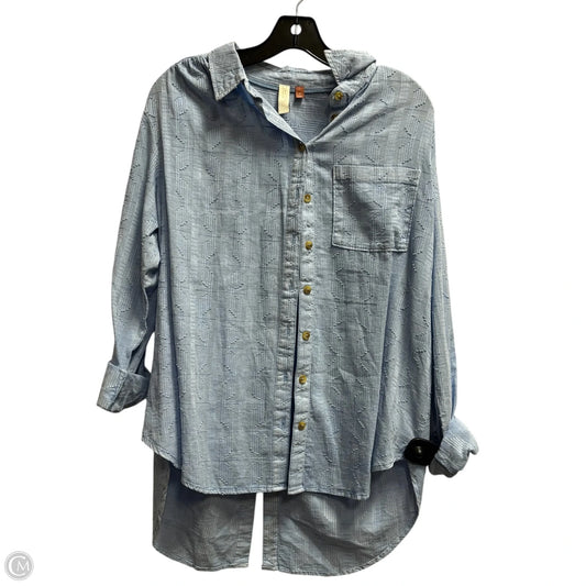 Top Long Sleeve By Pilcro In Blue, Size: M