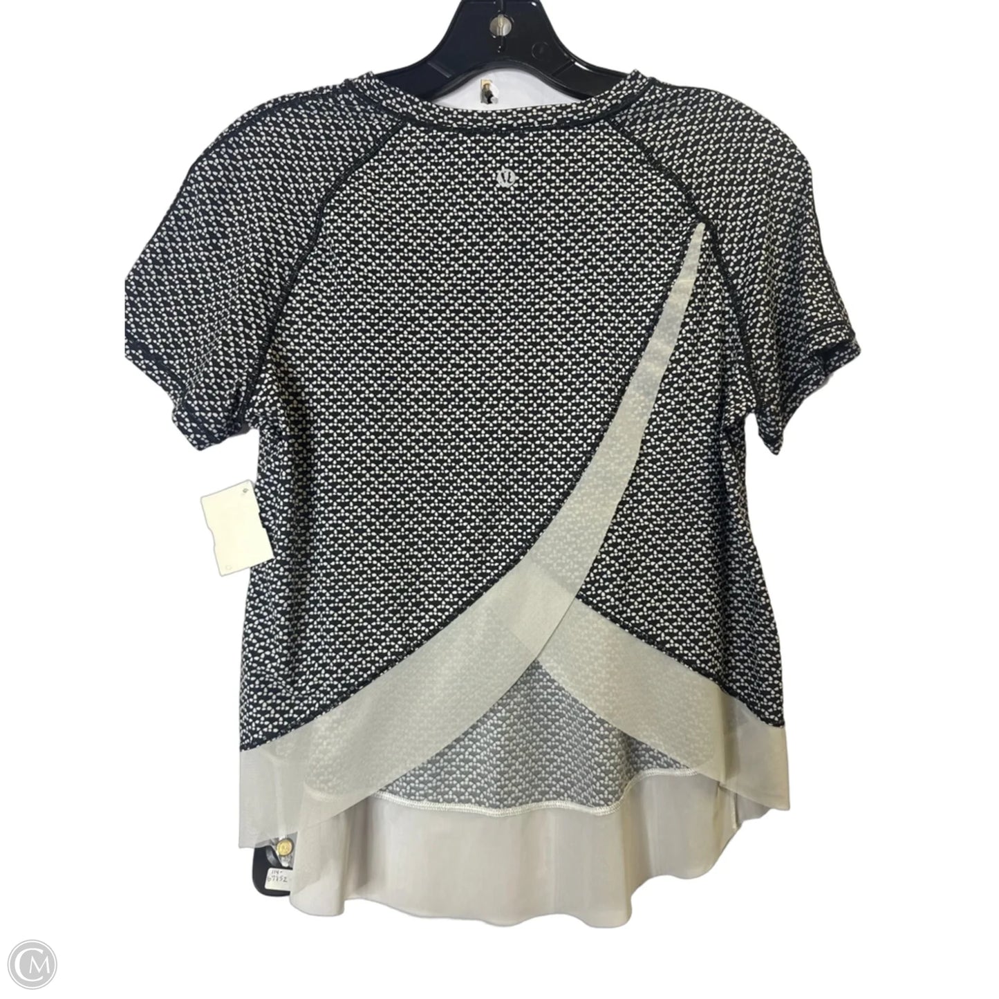 Athletic Top Short Sleeve By Lululemon In Black, Size: S