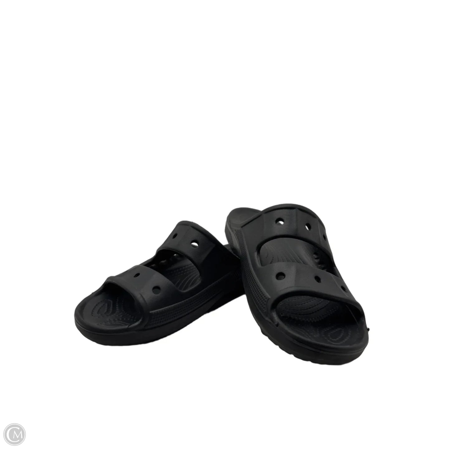Sandals Flats By Crocs In Black, Size: 7