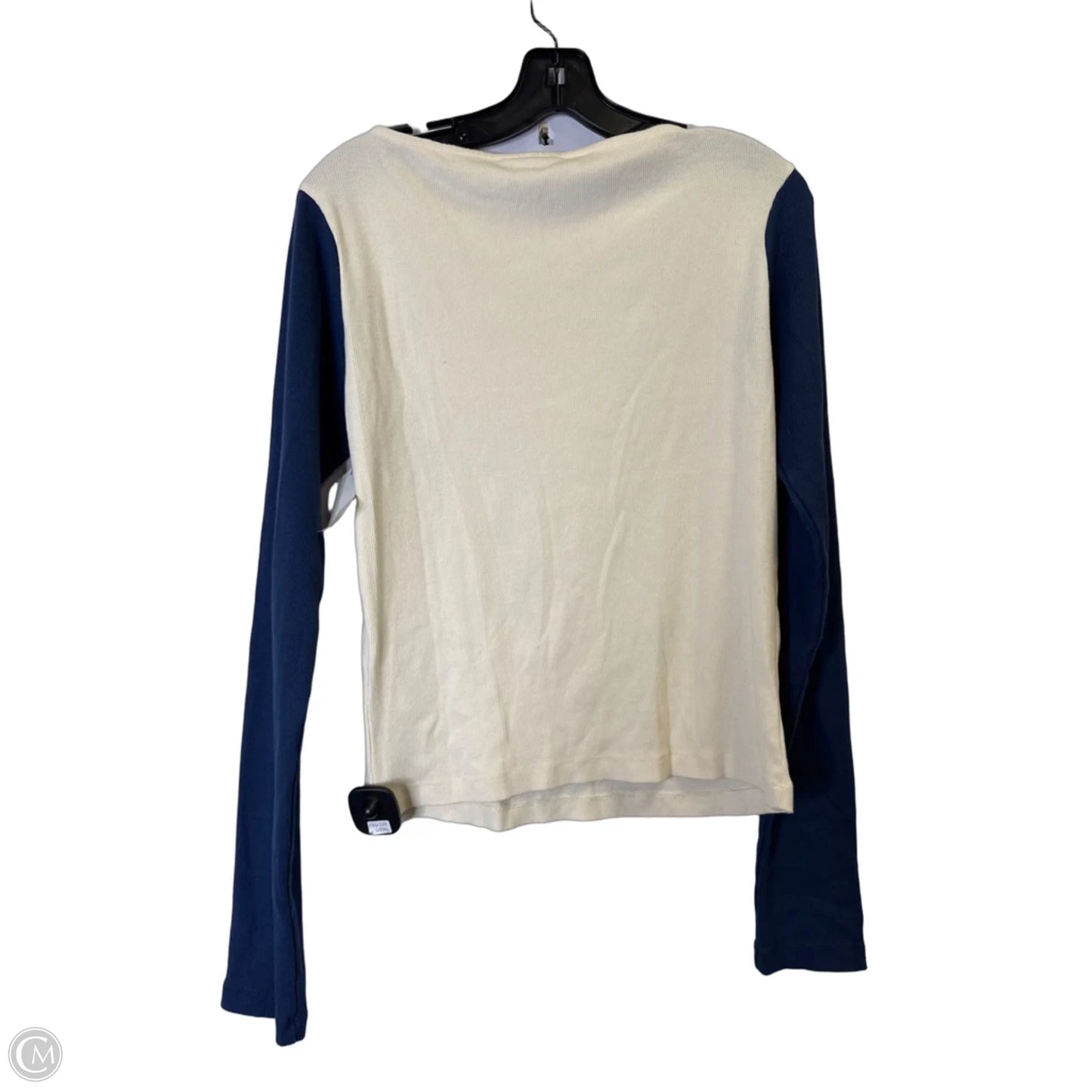 Top Long Sleeve By Free People In Blue & Cream, Size: L