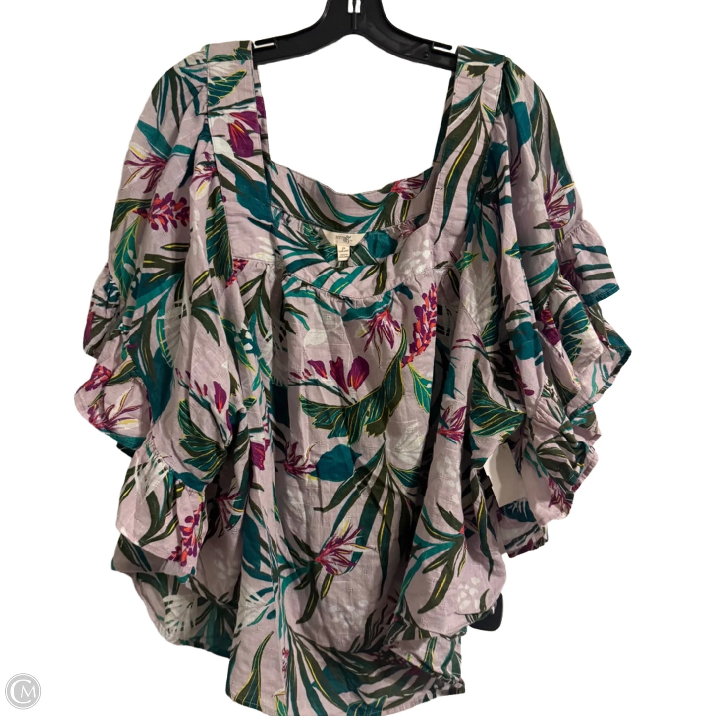 Top Short Sleeve By Terra & Sky In Purple, Size: 3x