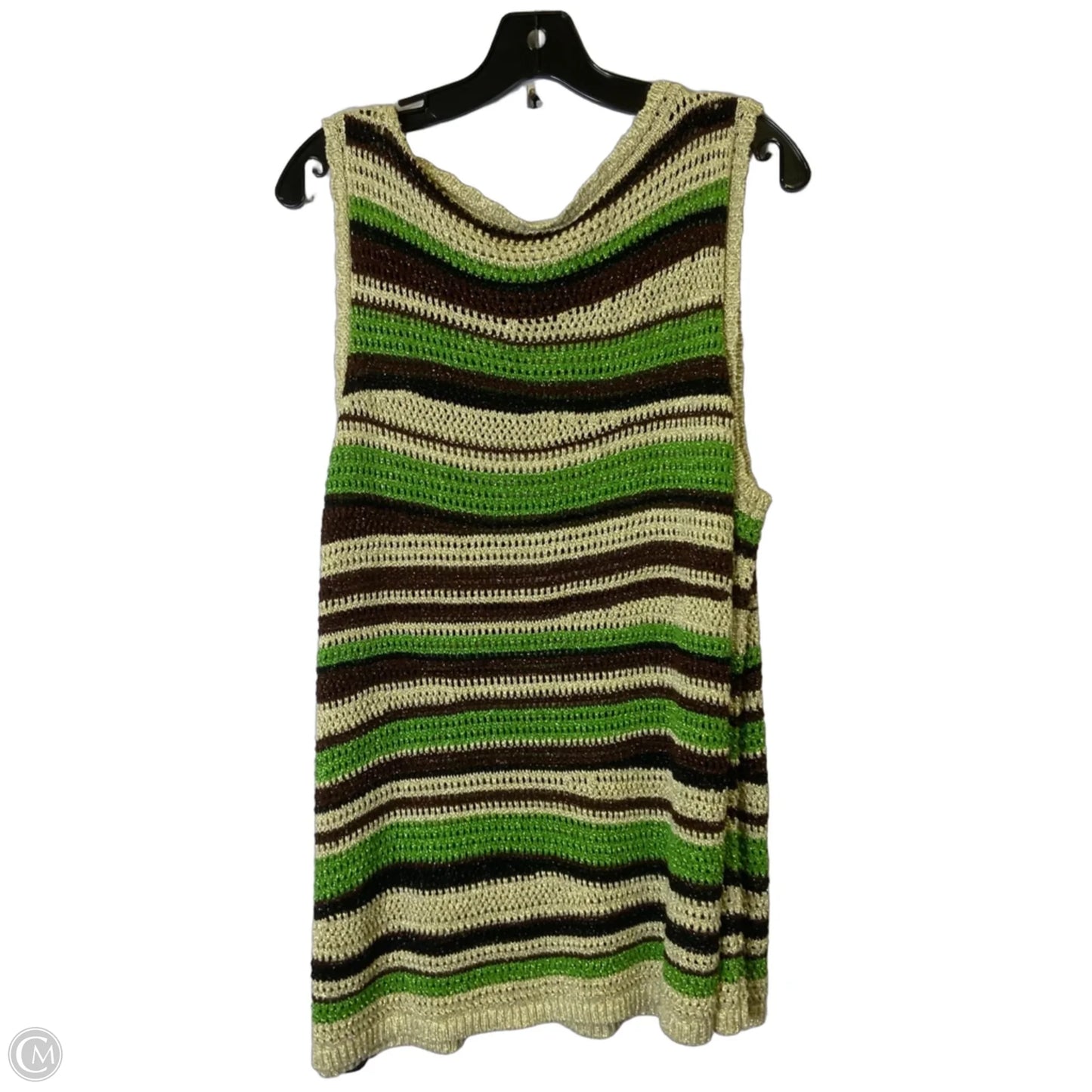 Top Sleeveless By Chicos In Green, Size: L