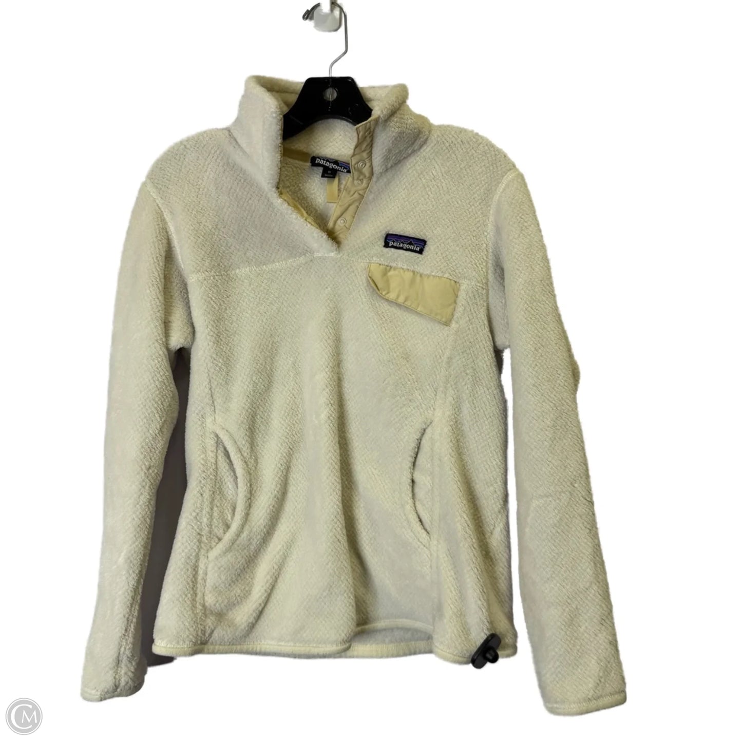Jacket Fleece By Patagonia In Cream, Size: M