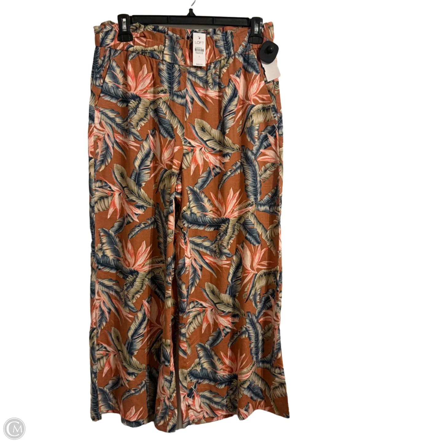 Pants Wide Leg By Loft In Tropical Print, Size: L